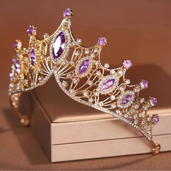 Purple Baroque Style Tiara - Picture 3 of 5